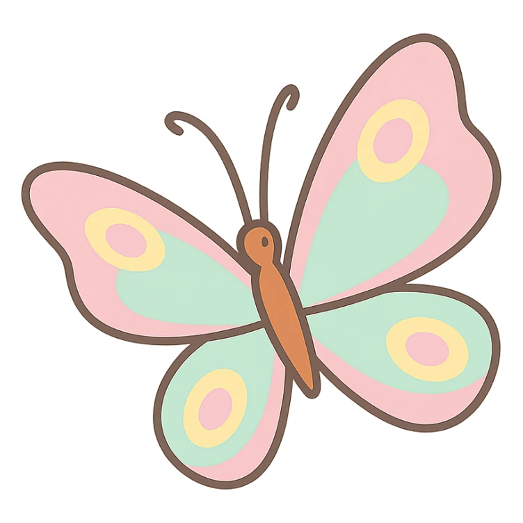 Remove the background, keep only the butterfly in delicate pastel colors with no background. sticker