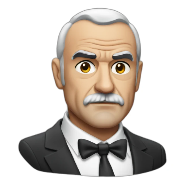 sean connery serious cartoon wearing suit sticker