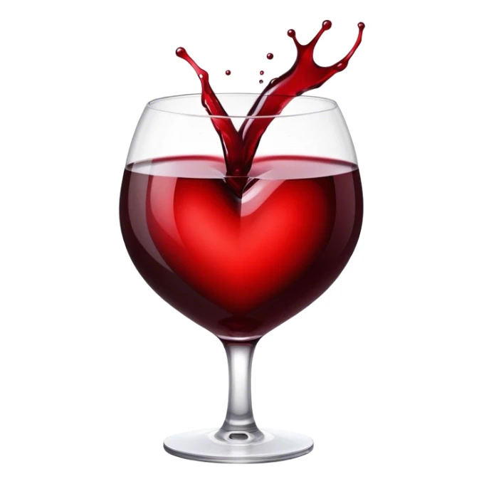 Heart of red wine sticker