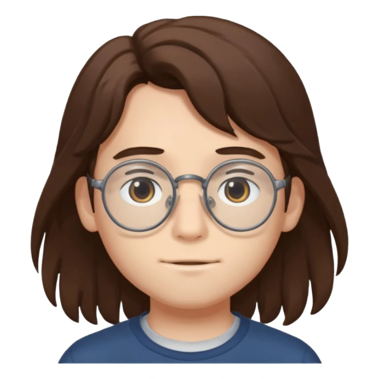 Studio ghibli boy lol with long hair and glasses sticker