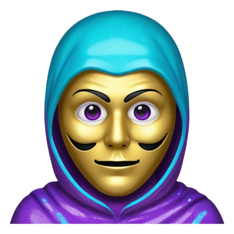 Glitter Purple and Cian police with ghostface mask sticker