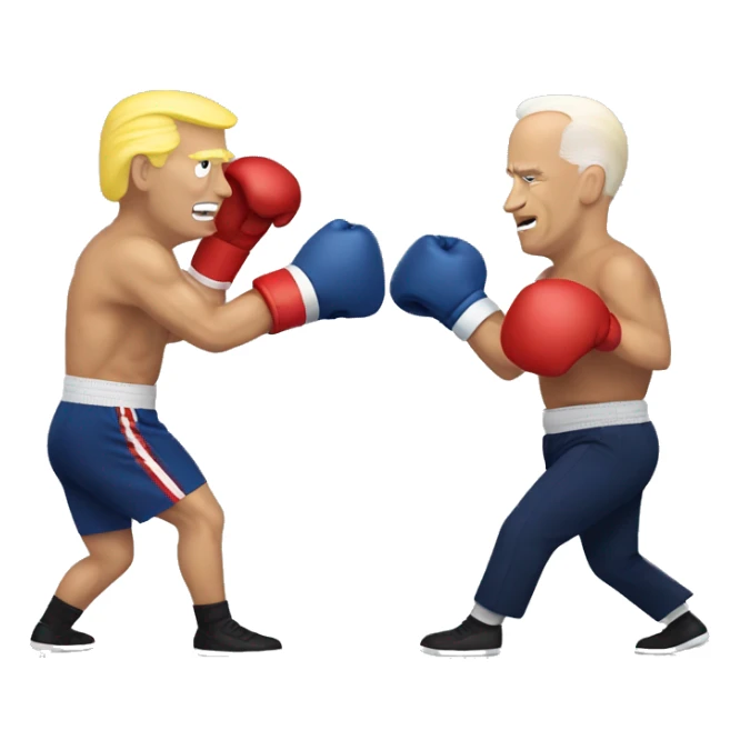 Joe Biden and Donald trump boxing  sticker