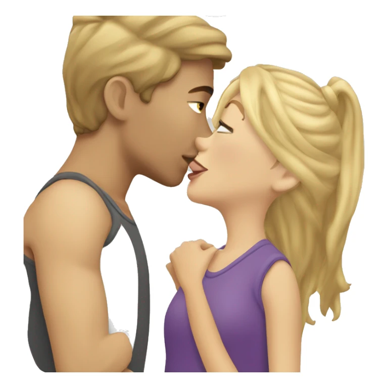 Blonde girl kissing brunnete boy sticker