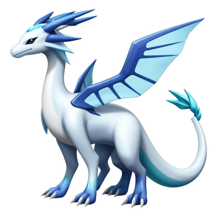 Futuristic lugia-dialga-suicune-Glaceon-hybrid, full body  sticker