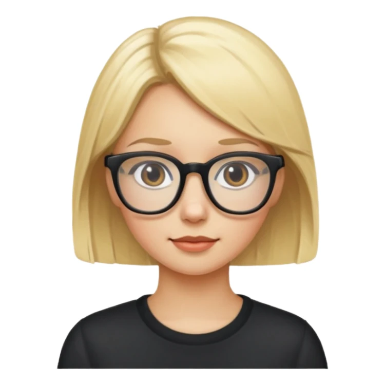 blonde girl with glasses portrait sticker