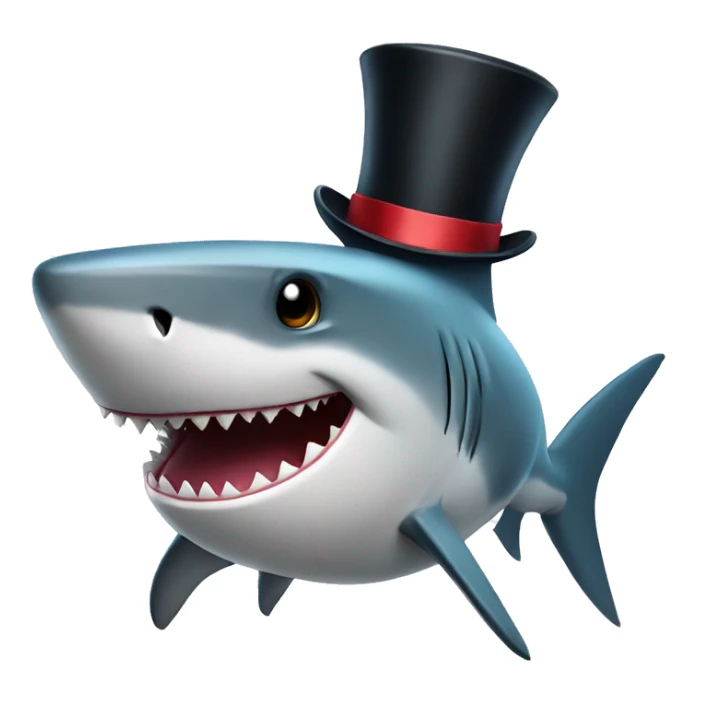 Shark with a top hat sticker