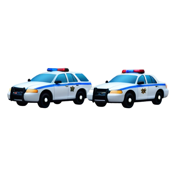 Cop cars next to each other facing opposite ways sticker