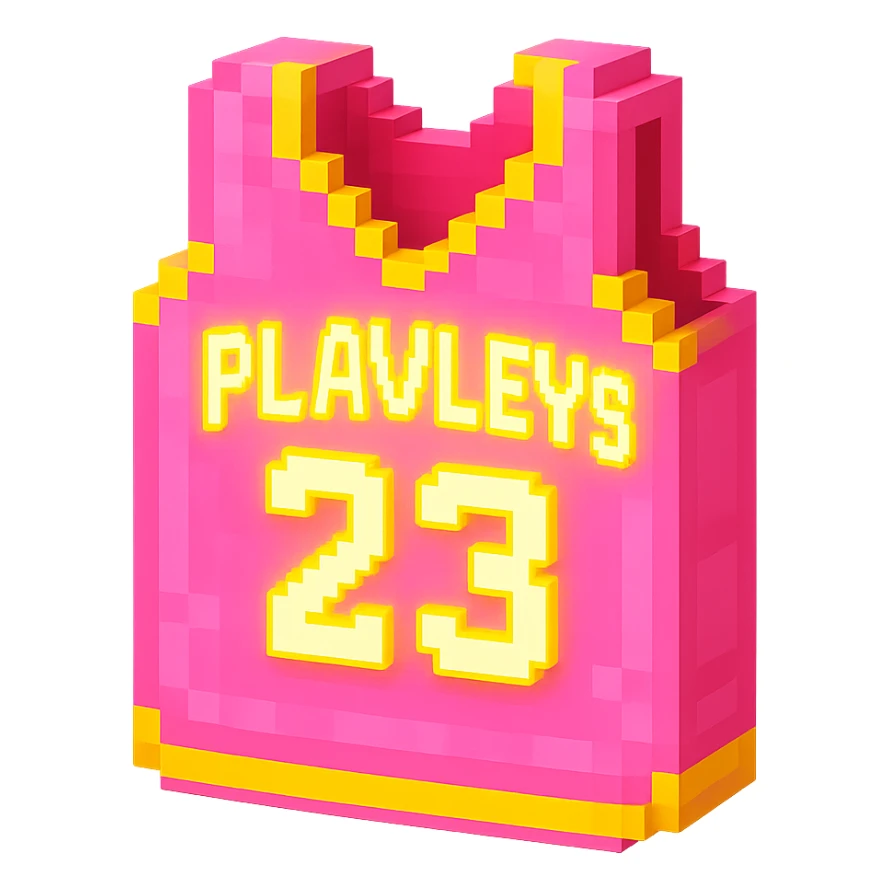 розовая баскетбольная майка со светящейся надписью "23 PLAVLEYS", no background sticker