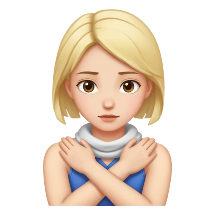 grabbing my neck cross armed girl sticker