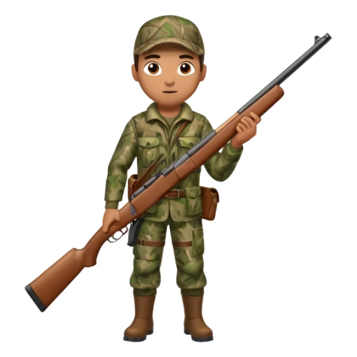 male hunter with a shotgun slung over shoulder, confident stance sticker