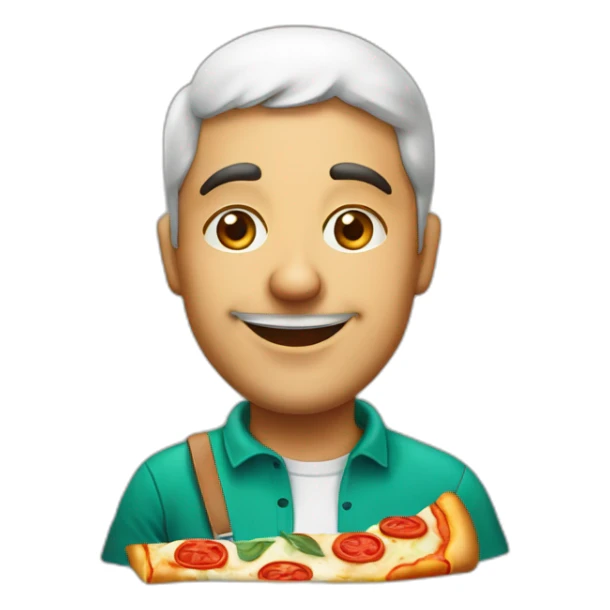 the caricature of an Italian with pizza sticker