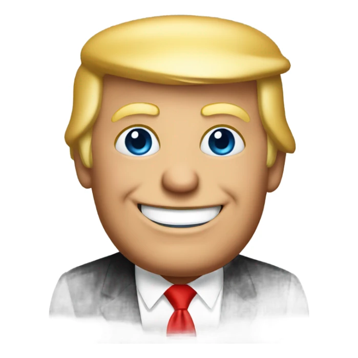 Trump is smiling. it looks very realistic sticker