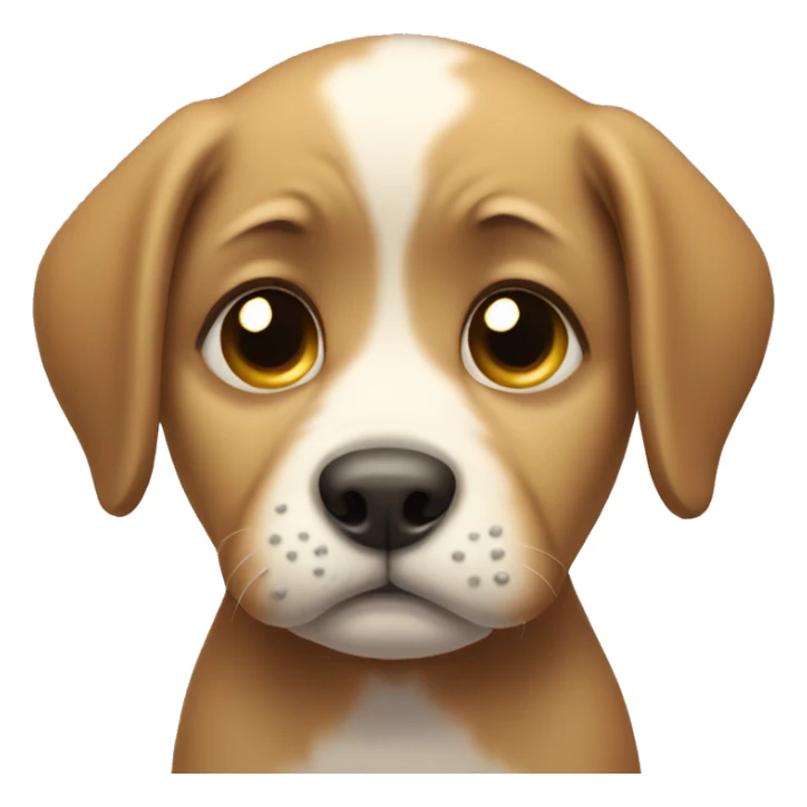 very sad puppy with tears sticker