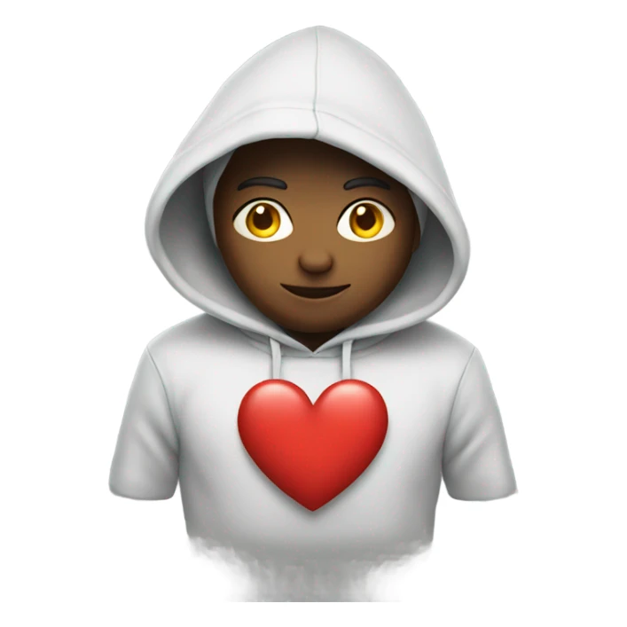 Heart wearing a hoodie sticker