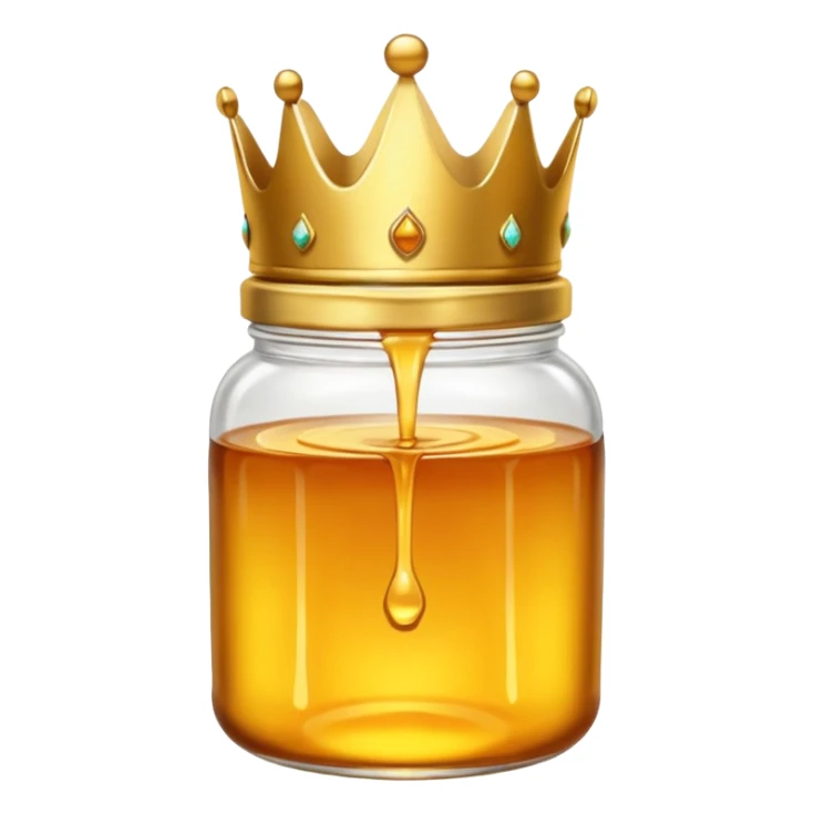 Honey jar with a crown on top sticker