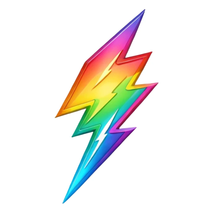make an emoji that combines rainbow and alightning bolt sticker