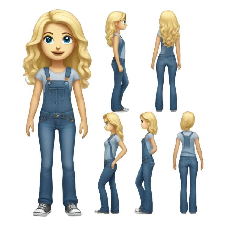 Blonde girl, redneck, bootcut jeans, full body, blue eyes sticker