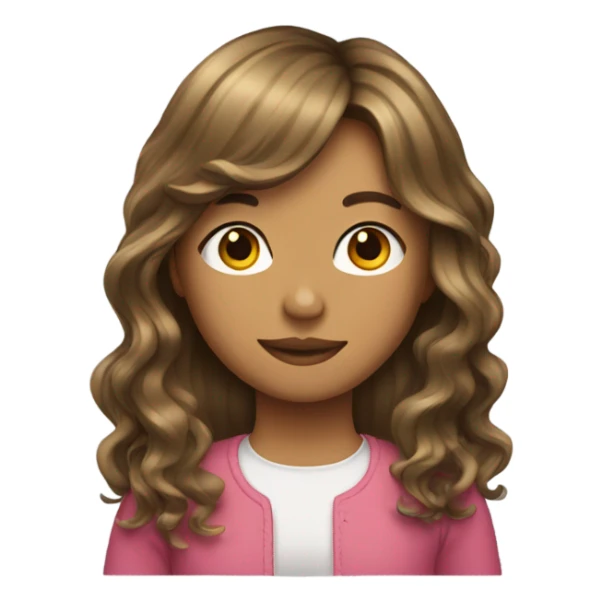 Girl with long wave hair and curtain bangs  sticker