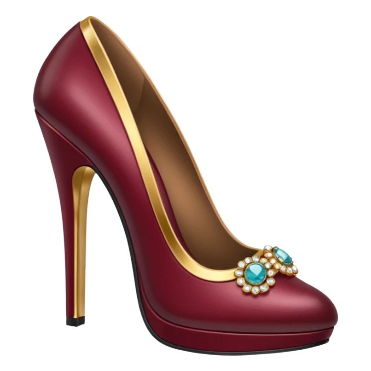 burgundy sexy high heel with jewelry sticker