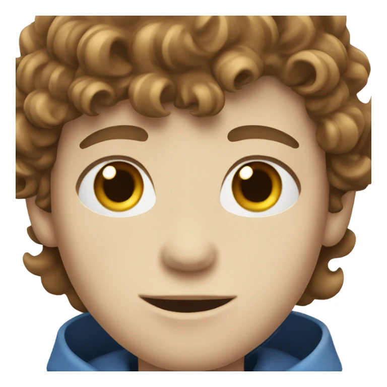 Boy with wavy brown hair blue eyes white skin sticker