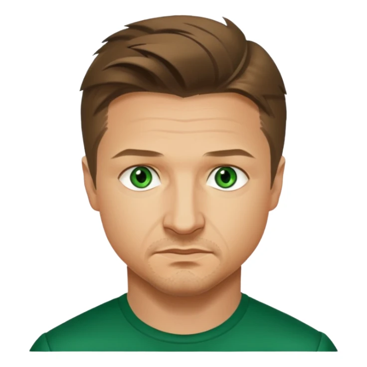 Jeremy Renner with green eyes sticker