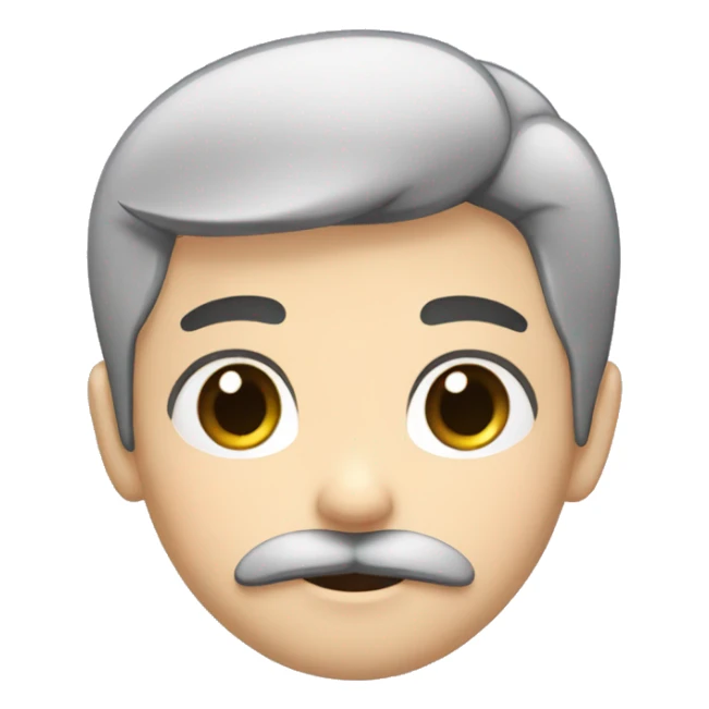 Boy with black hair and clack eyes cute and moustache sticker