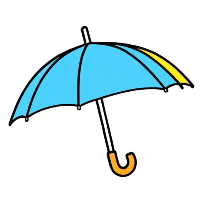 umbrella, cartoonish sticker style sticker