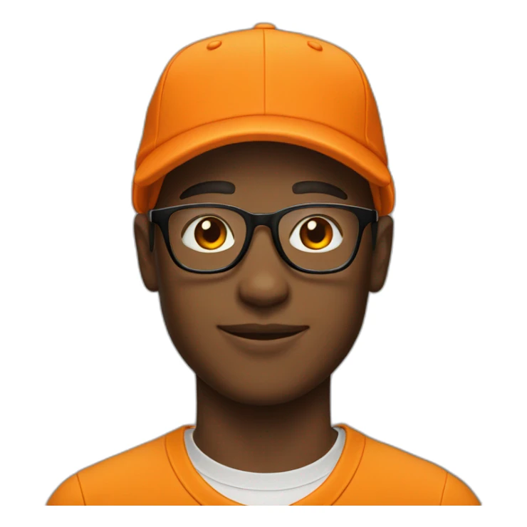 white young man in glasses with an orange cap sticker