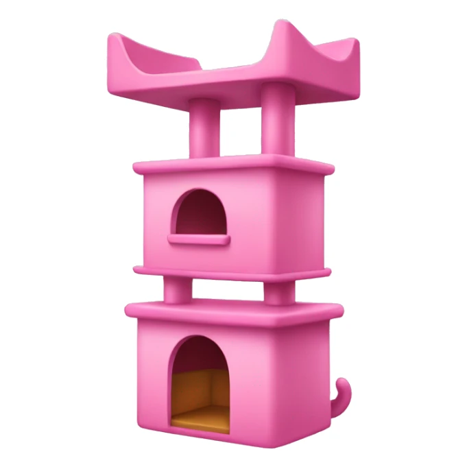 Pink cat tower furniture  sticker