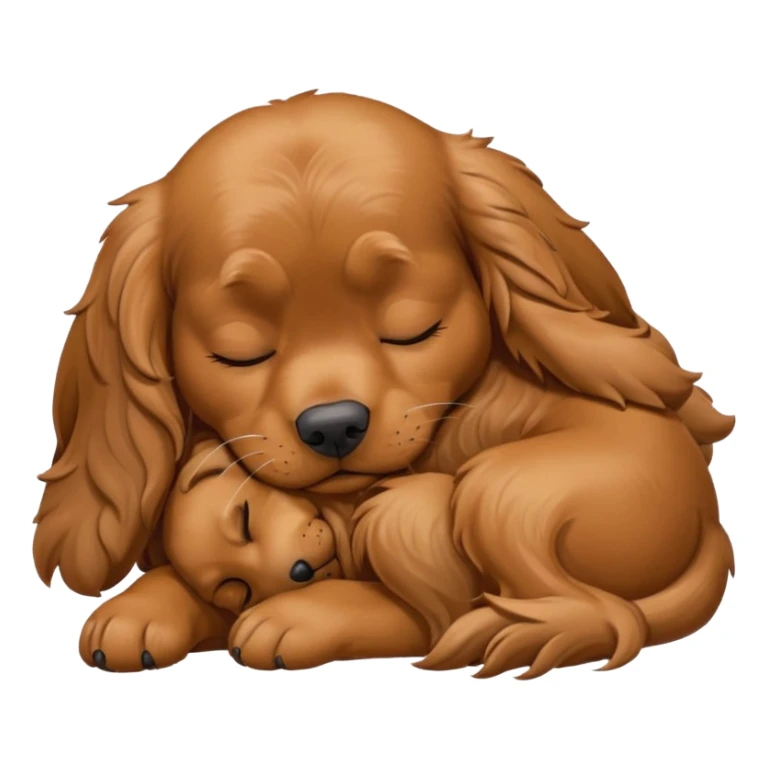 Cachorro Cocker spaniel marrom dormindo olhos fechados, tamanho 128x128pixels sticker