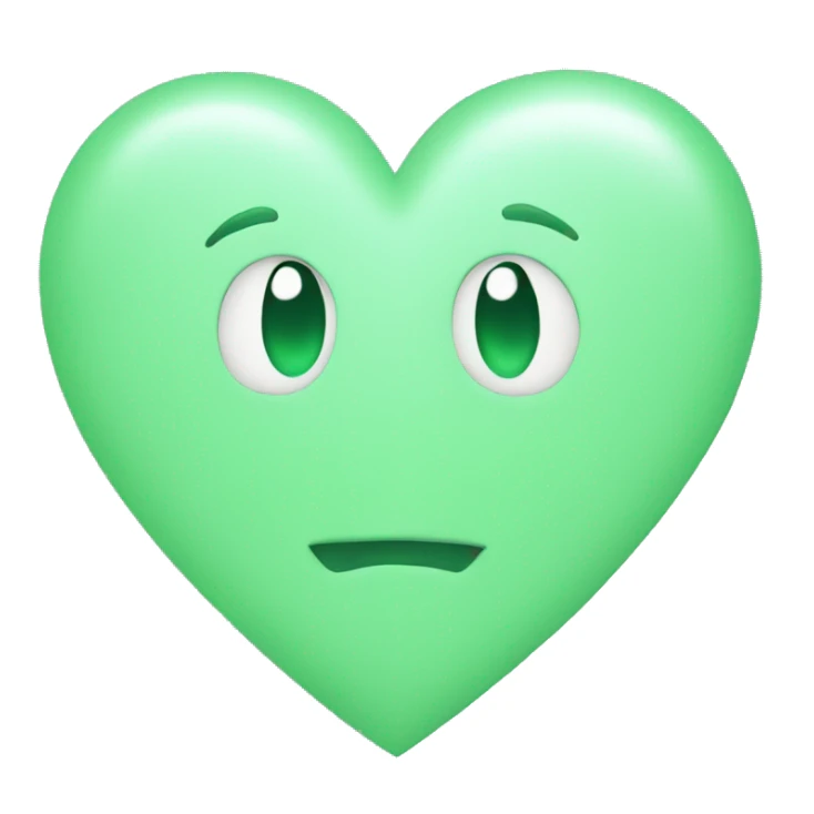 green pastel heart sticker