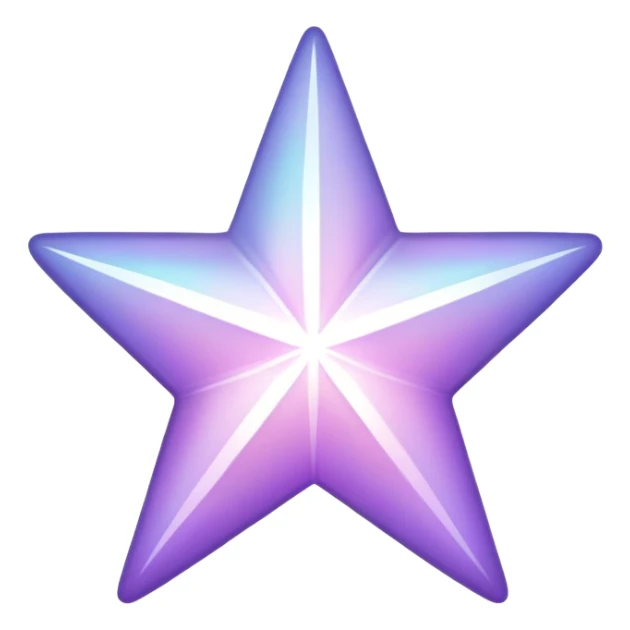 Shiny Iridescent White and pastel purple star sticker