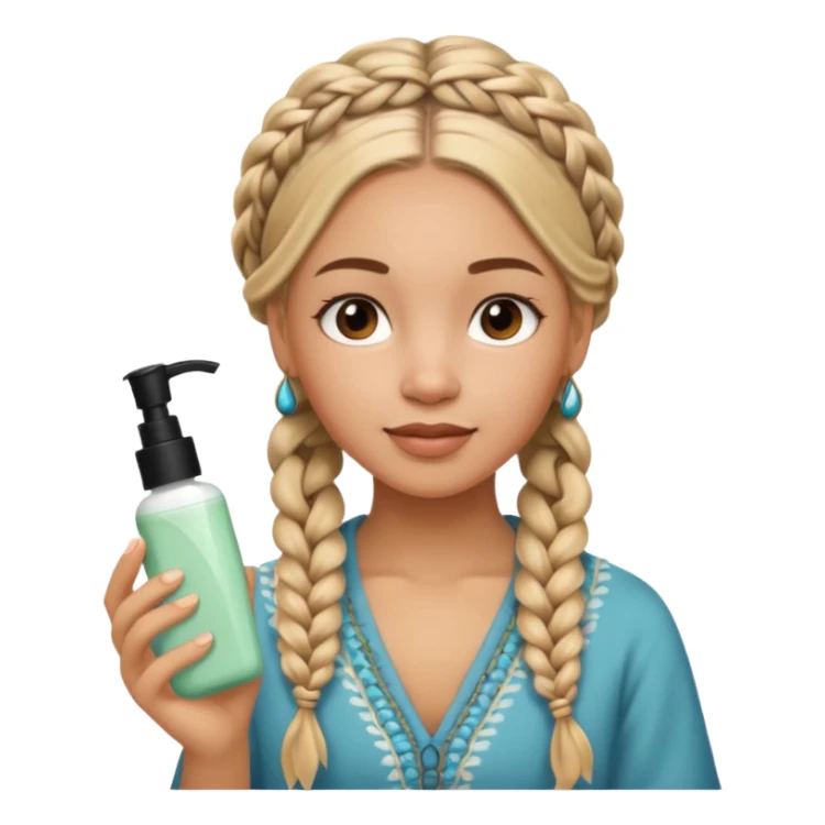 Carmel girl with boho braids  doing skincare sticker
