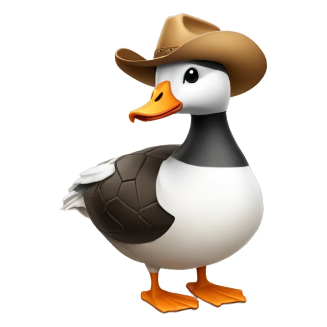 Goose with cowboy hat and soccer ball sticker