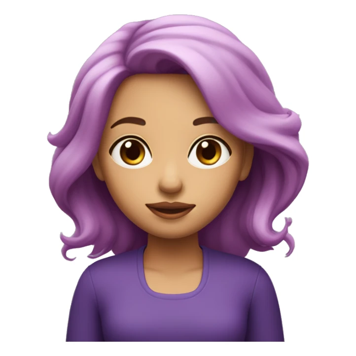 Fille avec des cheveux violet et des mèche rose sticker