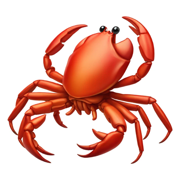 One red crab with pinchers in the air  sticker