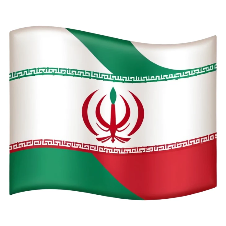 square iranian flag green white and red  sticker