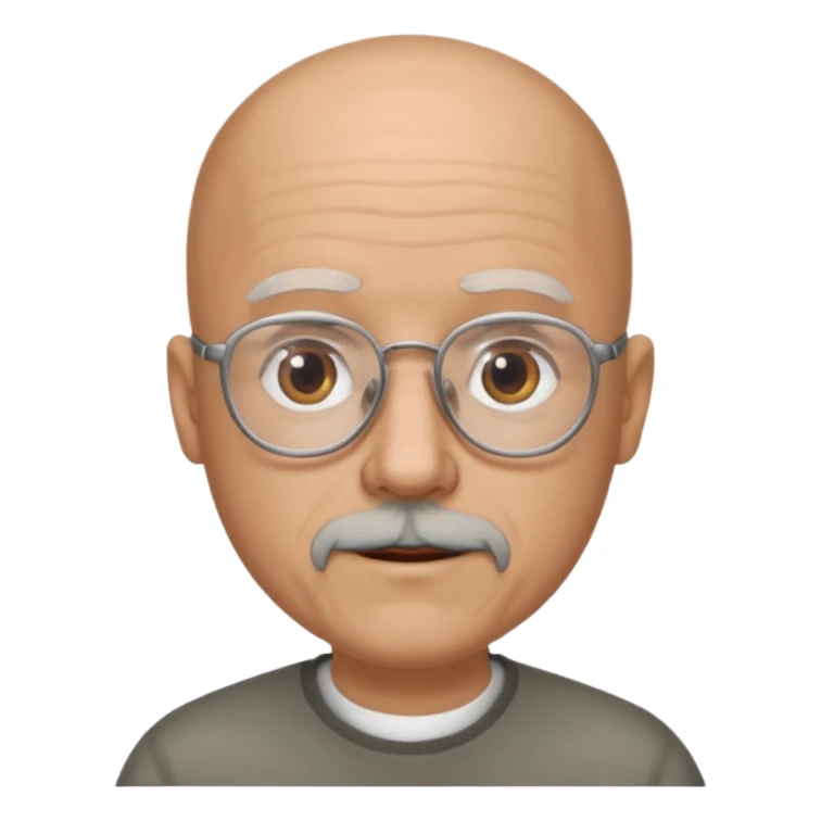Bald gray gotea with glasses sticker