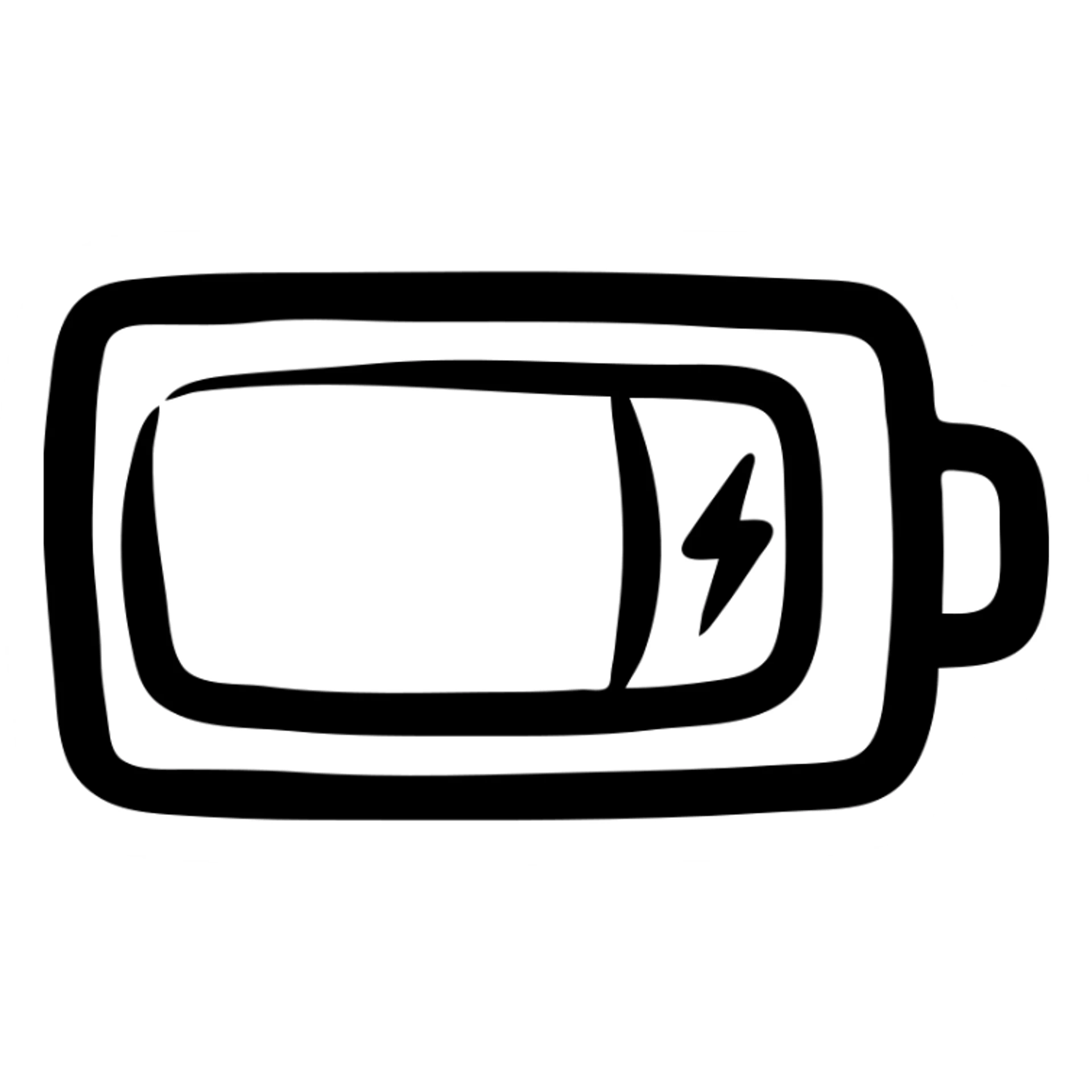 Low battery icon showing 10% power remaining sticker