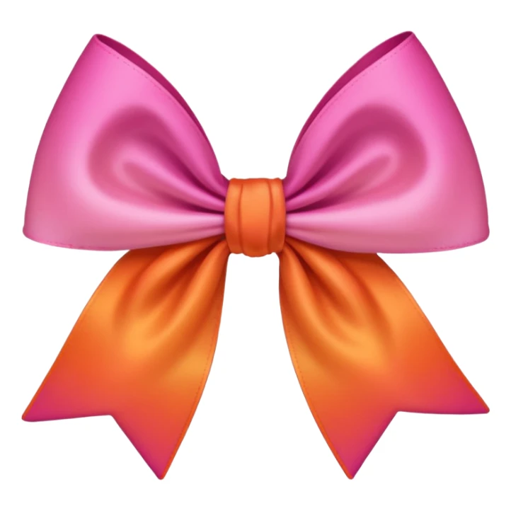 Pink and orange bow the colour is ombré not blocked  sticker