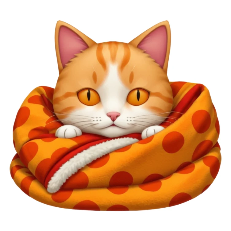A sleepy cat patient wrapped in a warm blanket, holding a tiny hot pack.
 sticker