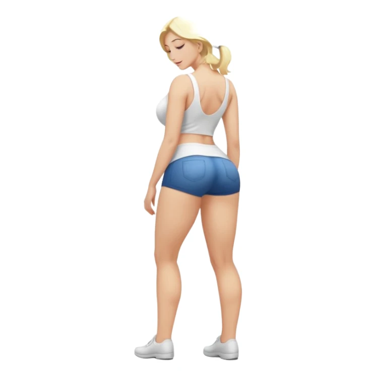 fullbody busty blonde woman bending over, SFW sticker