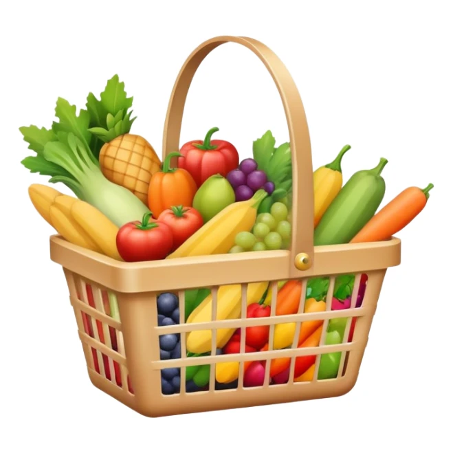 shopping basket full of groceries sticker