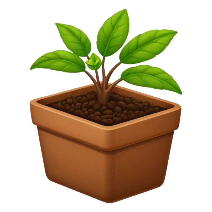 plantas en macetas rectangulares color café sticker