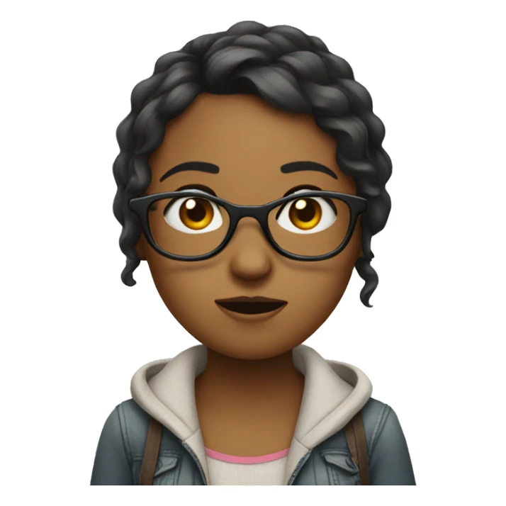 Girl shrugging with glasses sticker