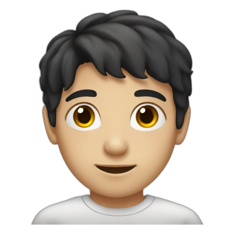 Boy with dark hair and red eyes sticker