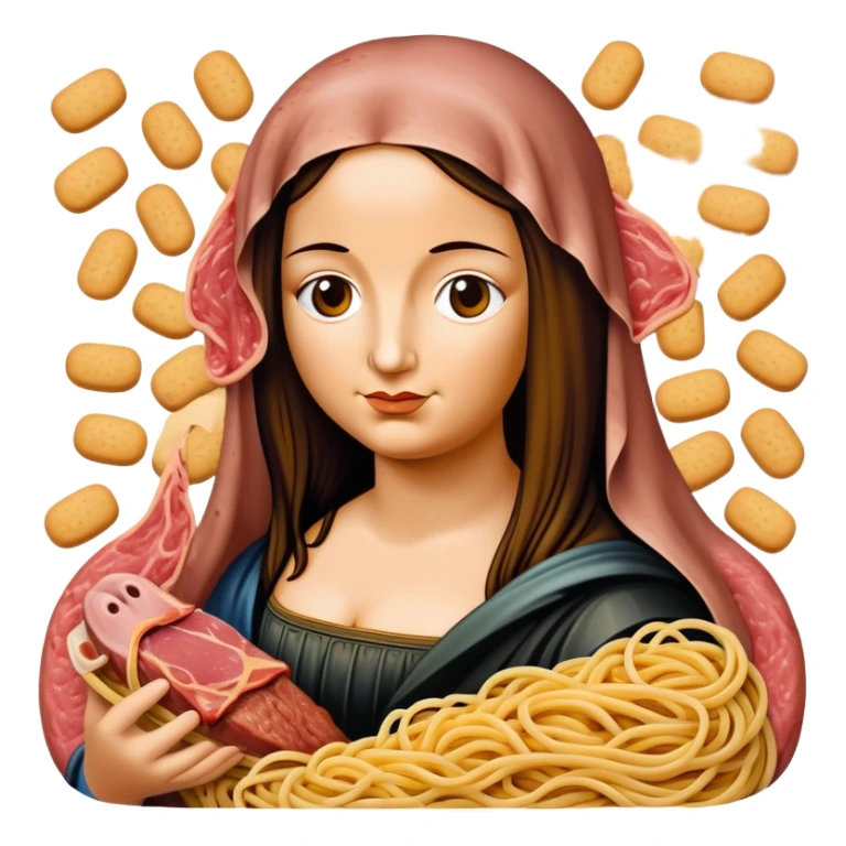 pop art monalisa SPAM meat spaghettio slop  sticker