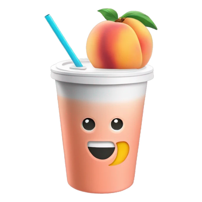 Peach redbull in a cup with a lid and a straw sticker