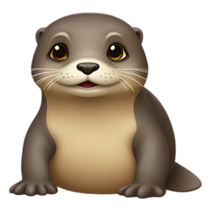 Une loutre sur un tortue sticker