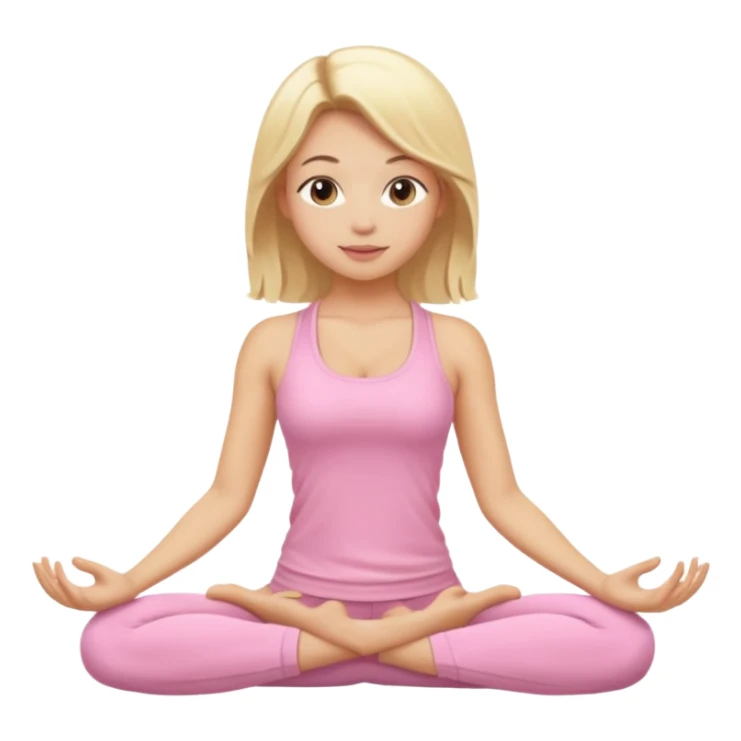 blonde yoga girl light pink clothes n sticker